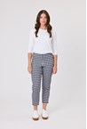 ARCHIE 7/8 CHECK PANT - navy/white